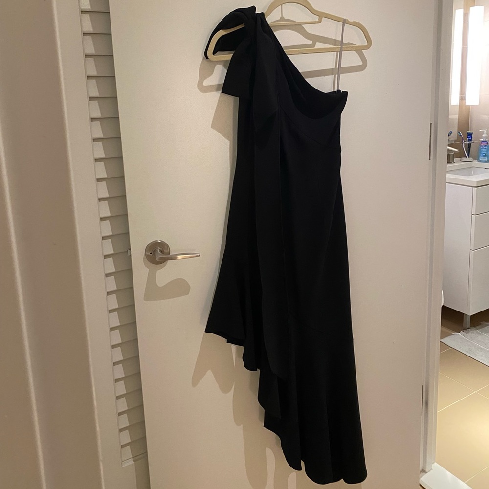 Marchesa Notte black high low dress in 0